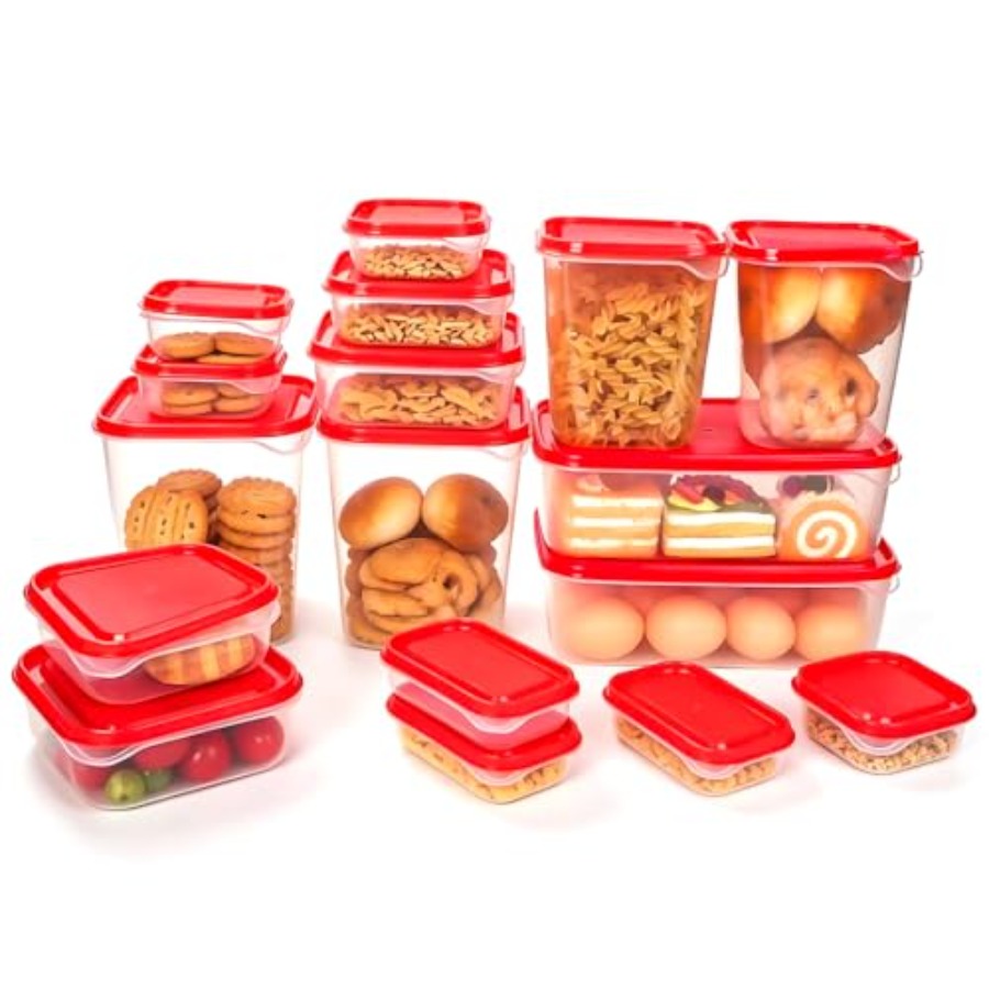 Food Storage Containers - 17-częściowy zestaw plastikowych pojemników na żywność,