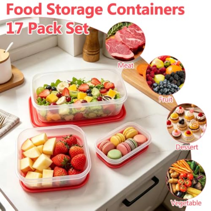 17-częściowy zestaw plastikowy – Food Storage Containers recenzja i cena