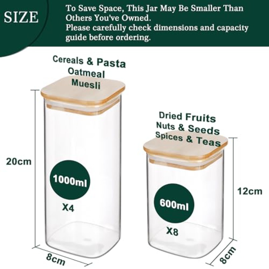 12 sztuk kwadratowych szklanyc – Food Storage Containers recenzja i cena