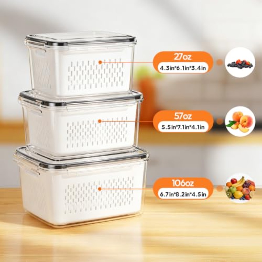 Pojemniki na owoce do lodówki  – Food Storage Containers recenzja i cena