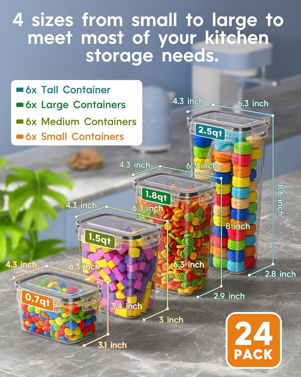 24 szt. Hermetyczne pojemniki  – Food Storage Containers recenzja i cena